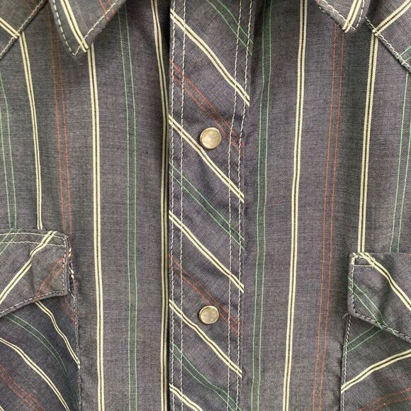 Vintage Wrangler Short Sleeve Pearl Snap Mens 2XL Western Plaid Shirt Dress READ - Picture 10 of 10